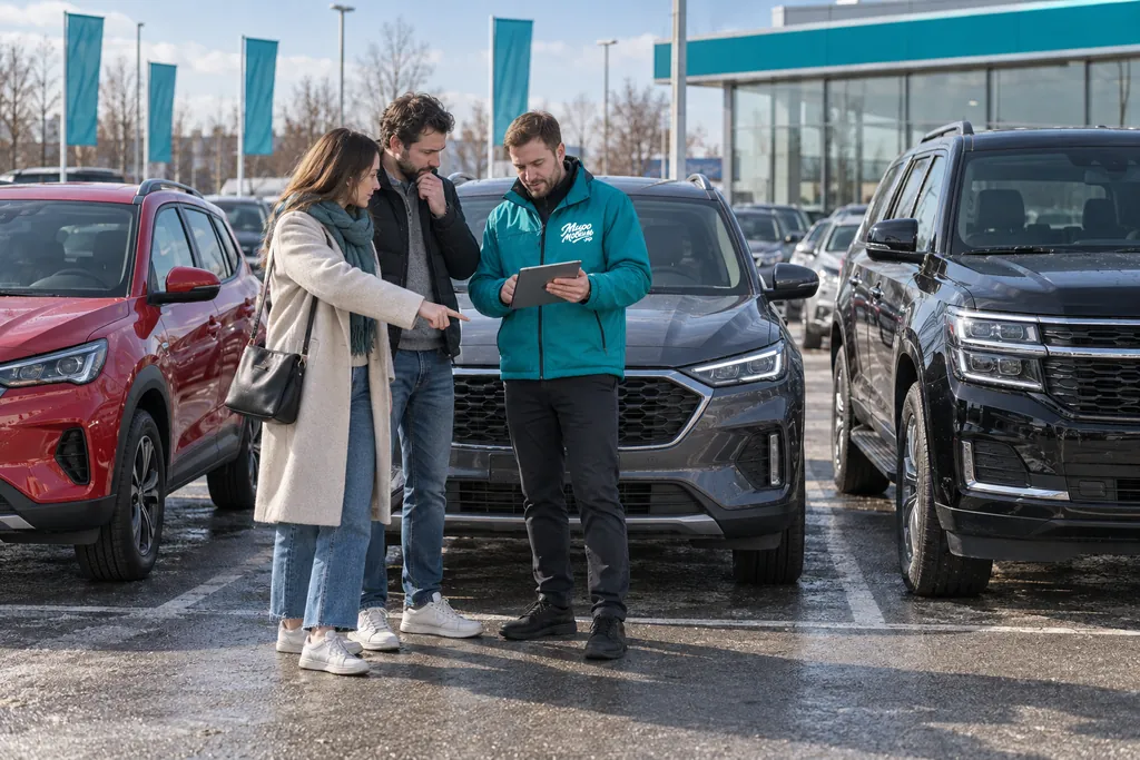 Какой кроссовер купить: сотрудник МироМобиля помогает паре выбрать между тремя кроссоверами